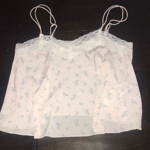 Abercrombie & Fitch baby pink floral/lace tank